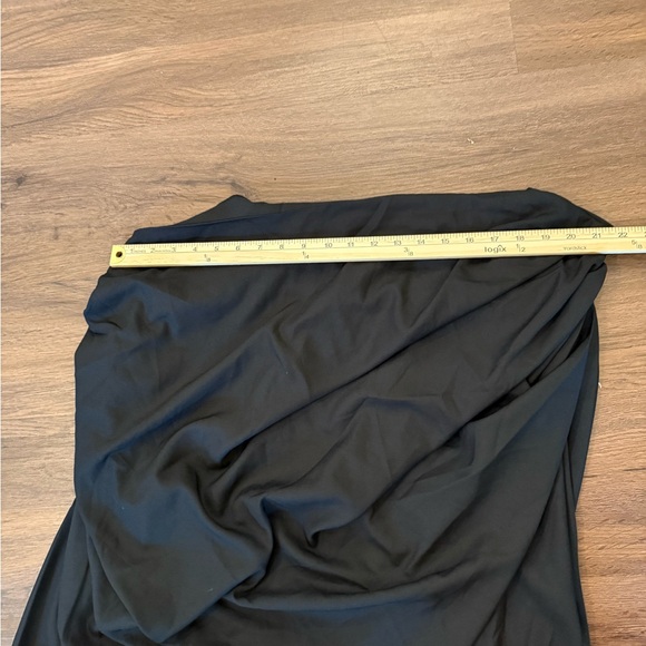 Pretty Little Things Black Side Ruched Midi Skirt US 22/ UK 26 New - Picture 7 of 10